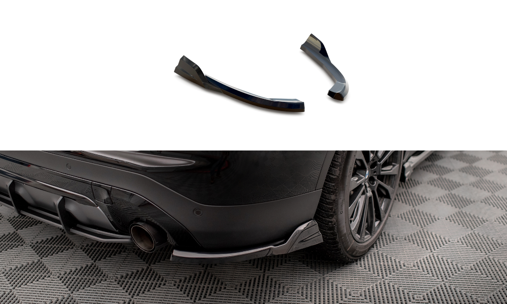 Heck Ansatz Flaps Diffusor passend für BMW X3 G01 schwarz Hochglanz – Ansicht 2