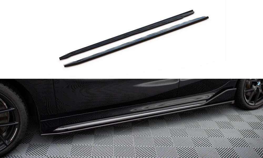 Street+ Seitenschweller Leisten passend für BMW M135i M-Performance F40 schwarz Hochglanz – Ansicht 2