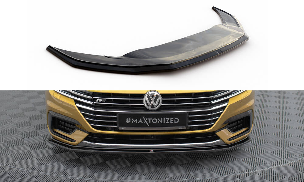 Street+ Spoilerlippe Front Ansatz V.1 passend für VW Arteon R-Line Limousine / Shooting Brake Mk1 schwarz Hochglanz – Ansicht 2