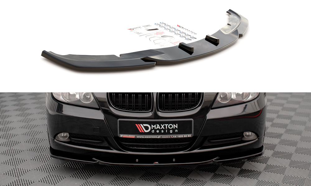 Street+ Spoilerlippe Front Ansatz V.2 passend für BMW 3er E90 schwarz Hochglanz – Ansicht 2