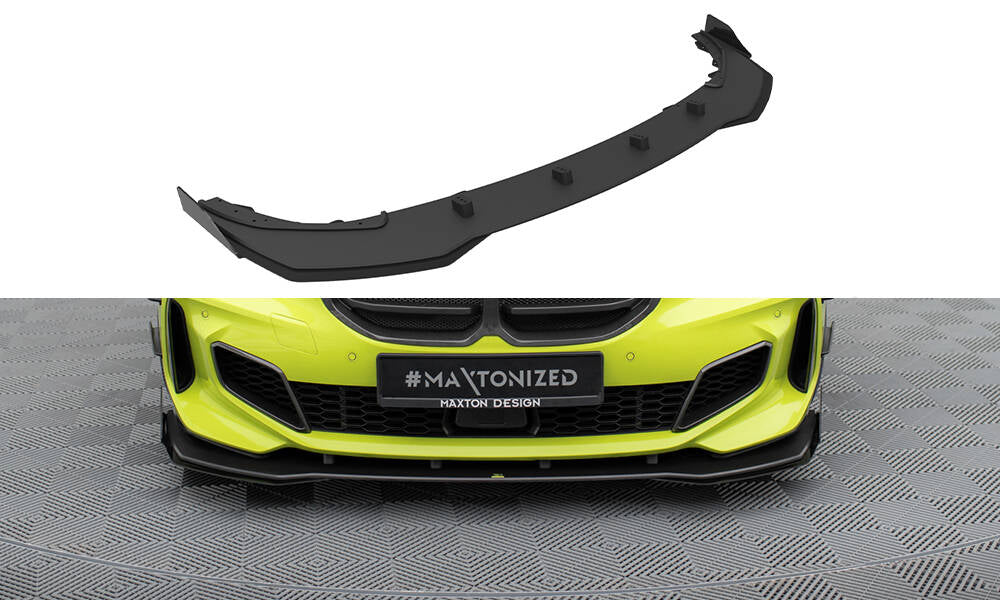 Street Pro Street+ Spoilerlippe Front Ansatz + Flaps passend für BMW 1er M-Paket / M135i / 128ti F40 schwarz Hochglanz – Ansicht 2