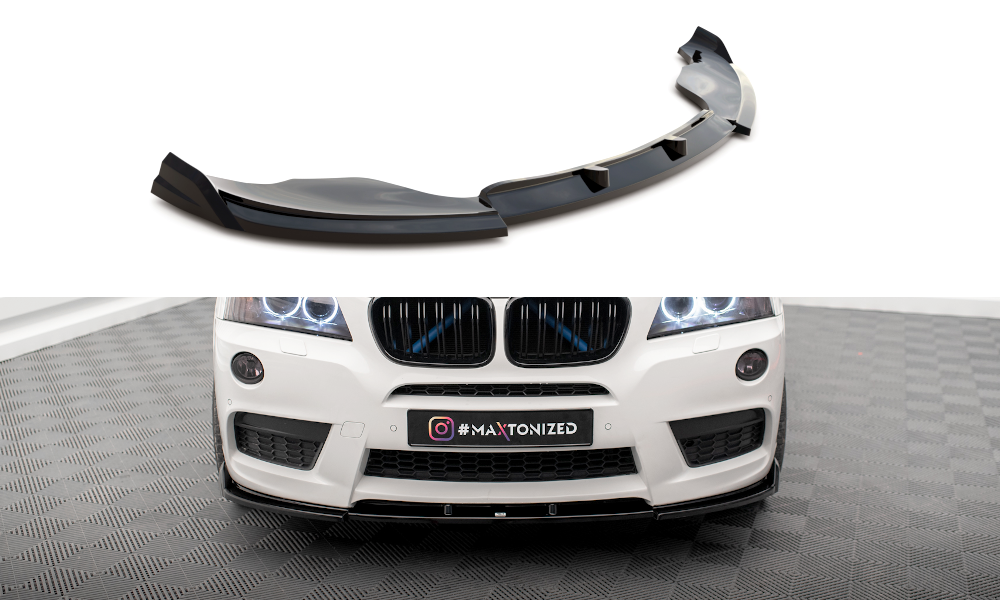 Street+ Spoilerlippe Front Ansatz passend für BMW X3 M-Paket F25 schwarz Hochglanz – Ansicht 2