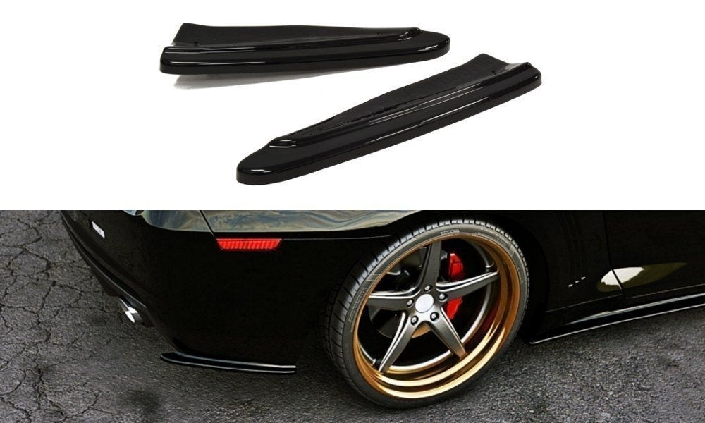 Heck Ansatz Flaps Diffusor passend für Chevrolet Camaro SS / Standard Mk5 schwarz Hochglanz – Ansicht 2