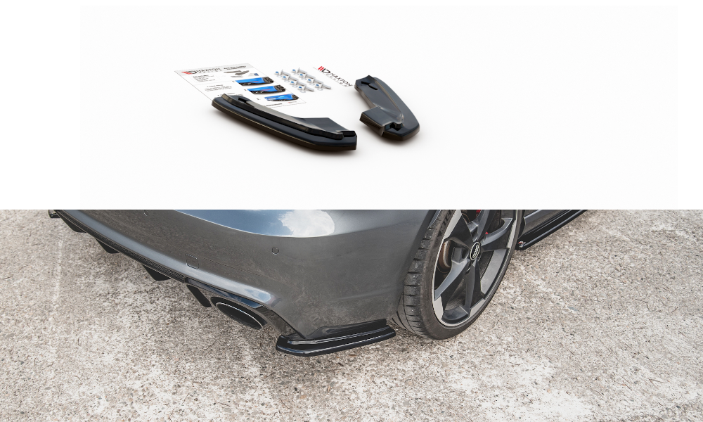 Heck Ansatz Flaps Diffusor V.1 passend für Audi RS3 8V Sportback schwarz Hochglanz – Ansicht 2