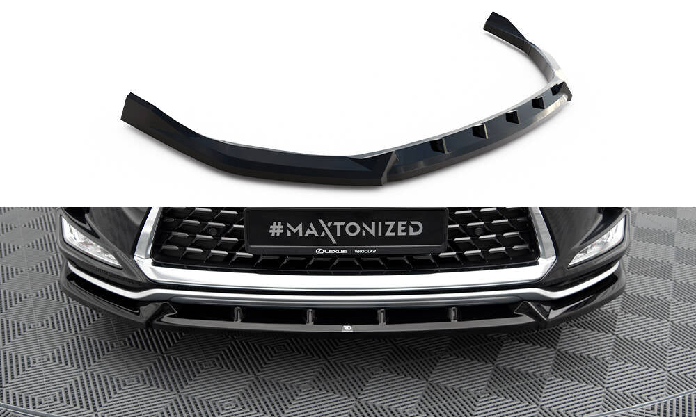 Street+ Spoilerlippe Front Ansatz passend für Lexus RX Mk4 Facelift schwarz Hochglanz – Ansicht 2