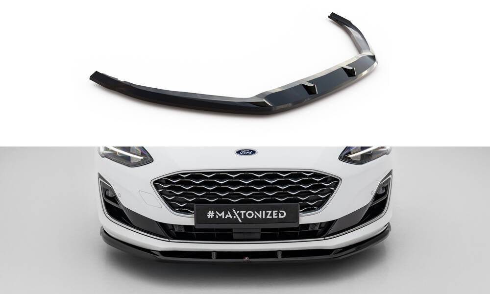 Street+ Spoilerlippe Front Ansatz V.1 passend für Ford Focus Vignale Mk4 schwarz Hochglanz – Ansicht 2