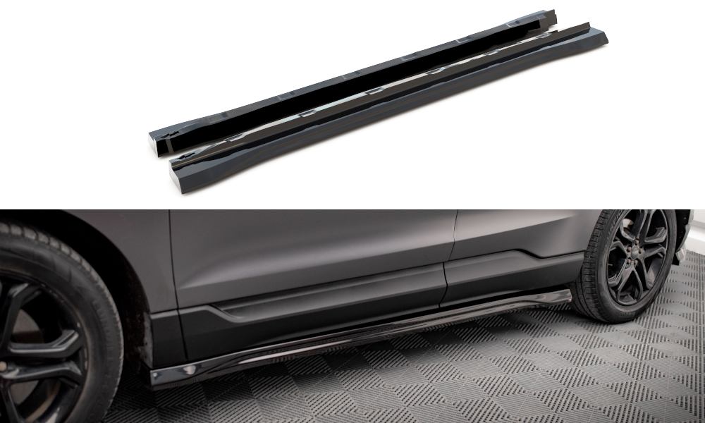 Street+ Seitenschweller Leisten passend für Ford Edge ST Mk2 Facelift schwarz Hochglanz – Ansicht 2