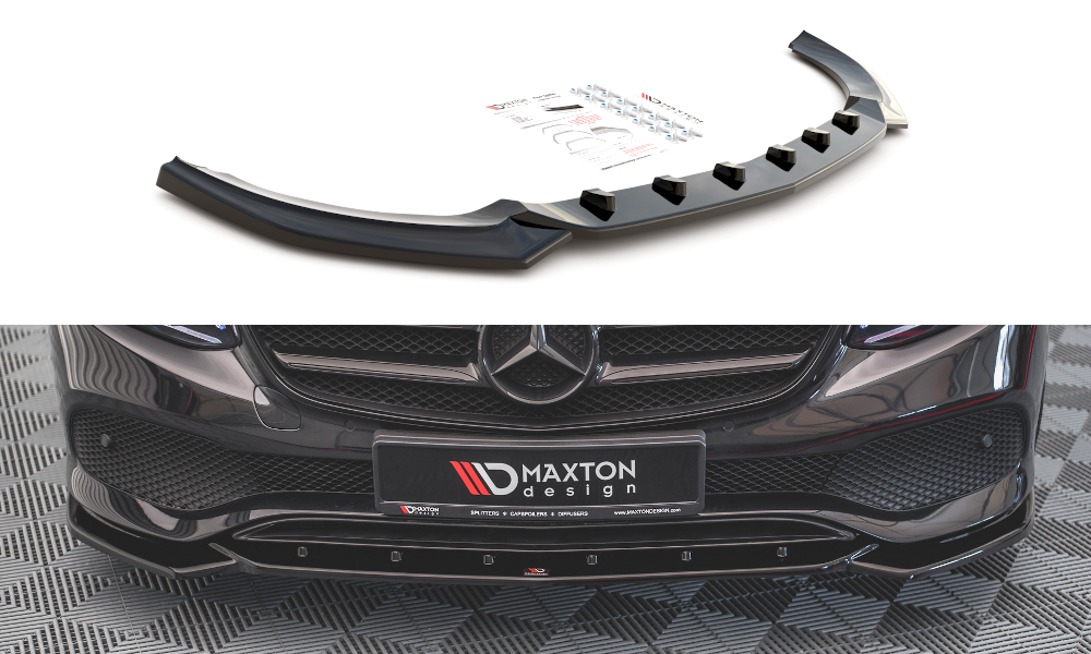 Street+ Spoilerlippe Front Ansatz passend für Mercedes-Benz E W213 schwarz Hochglanz – Ansicht 2