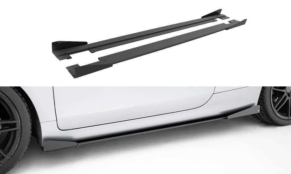 Street Pro Street+ Seitenschweller Leisten + Flaps passend für Audi TT S / TT S-Line 8J Facelift schwarz Hochglanz – Ansicht 2