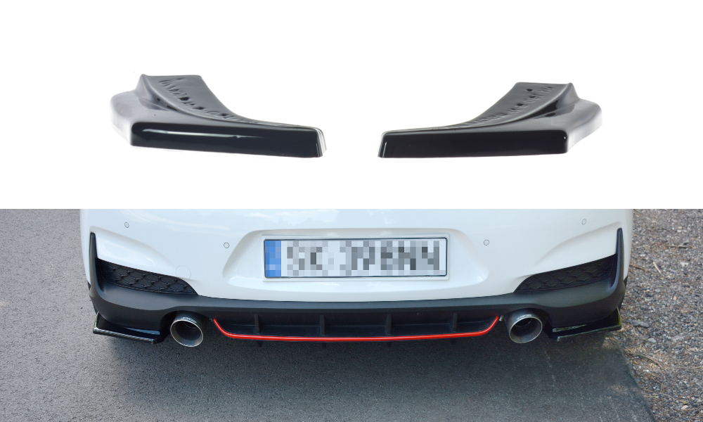 Heck Ansatz Flaps Diffusor passend für Hyundai I30 N Mk3  schwarz Hochglanz – Ansicht 2