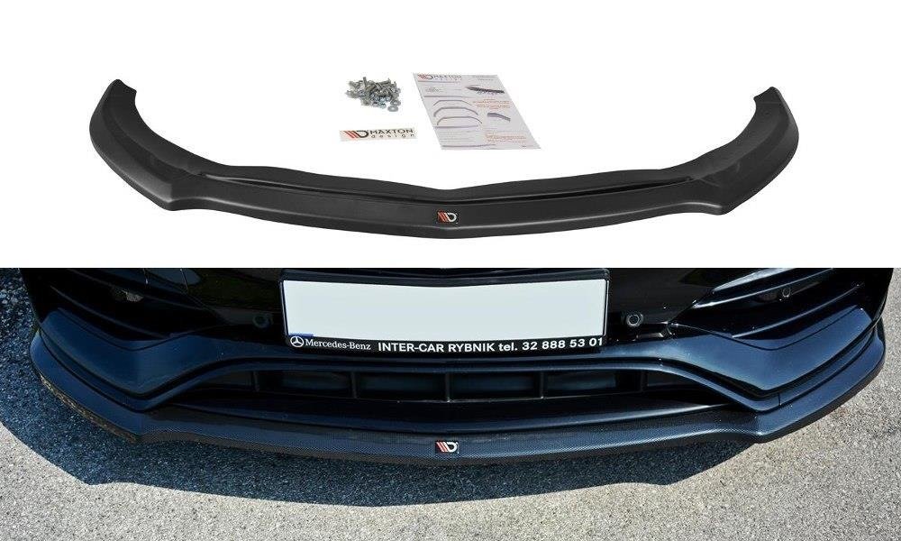Street+ Spoilerlippe Front Ansatz V.1 passend für Mercedes A W176 AMG Facelift schwarz Hochglanz – Ansicht 2
