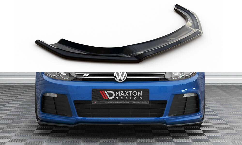 Street+ Spoilerlippe Front Ansatz V.2 passend für VW Golf R Mk6 schwarz Hochglanz – Ansicht 2