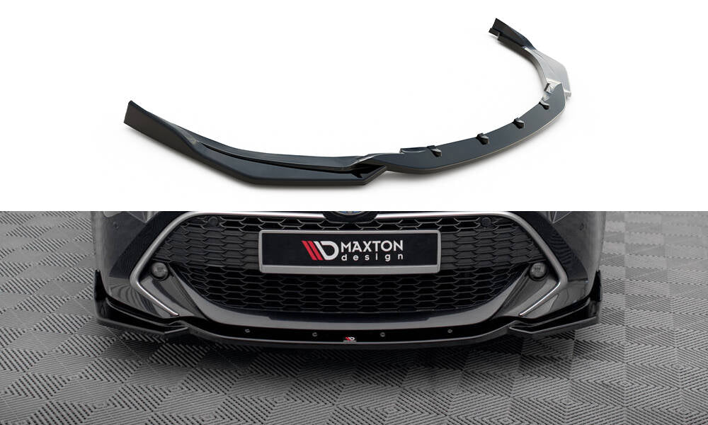 Street+ Spoilerlippe Front Ansatz V.2 passend für Toyota Corolla XII Touring Sports/ Hatchback schwarz Hochglanz – Ansicht 2