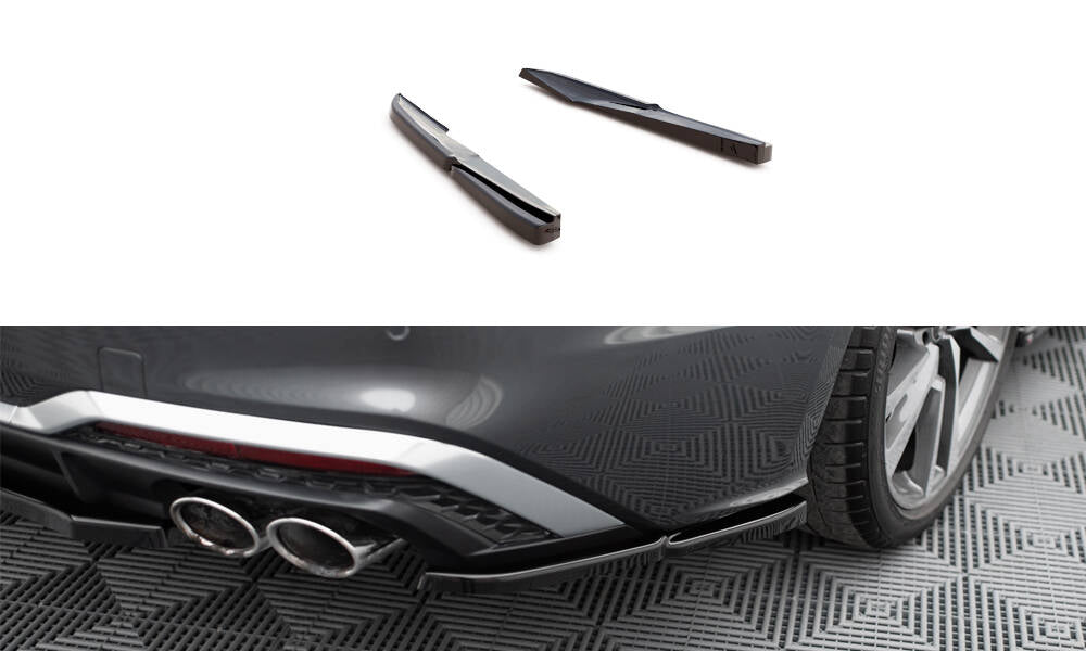 Heck Ansatz Flaps Diffusor passend für Audi S5 Sportback / Coupe F5 Facelift schwarz Hochglanz – Ansicht 2