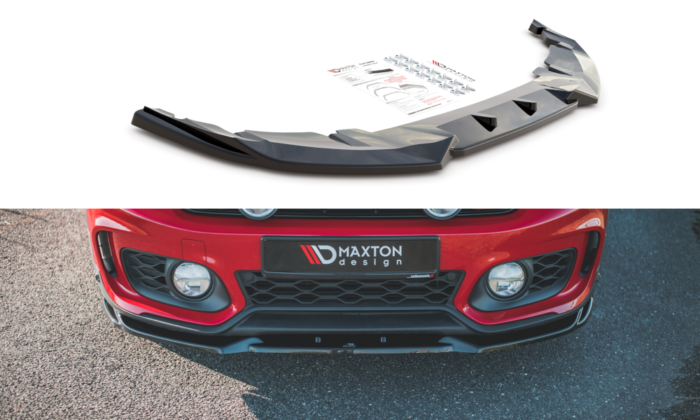 Street+ Spoilerlippe Front Ansatz V.1 passend für Mini Countryman Mk2 F60 JCW schwarz Hochglanz – Ansicht 2