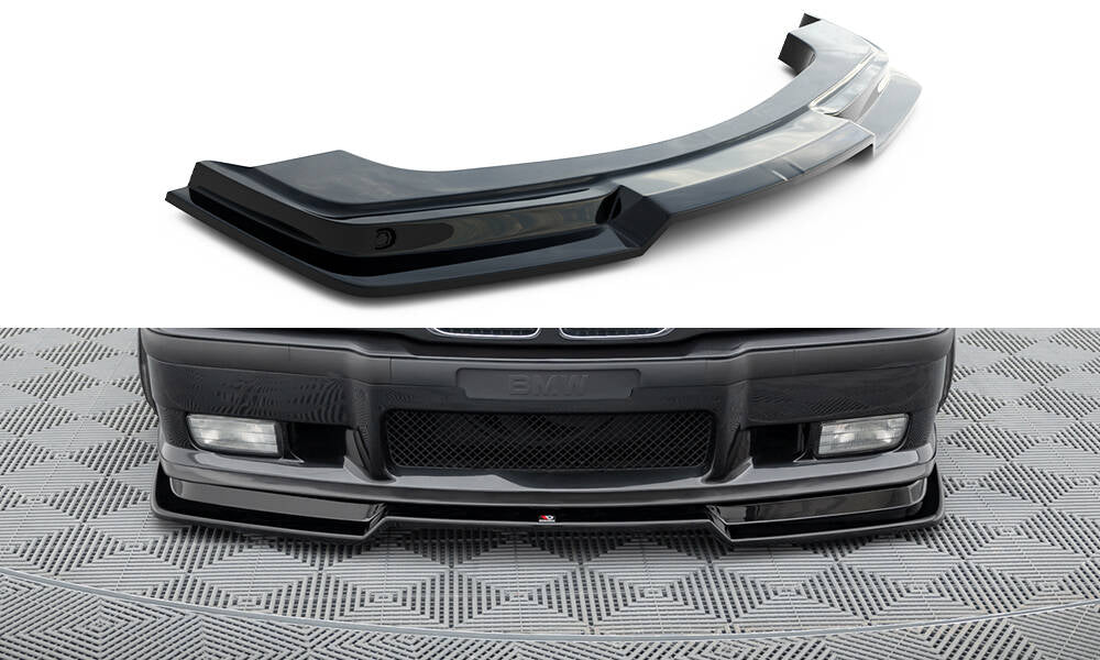 Street+ Spoilerlippe Front Ansatz V.2 passend für BMW M3 / 3 M-Paket Coupe / Cabrio E36 schwarz Hochglanz – Ansicht 2