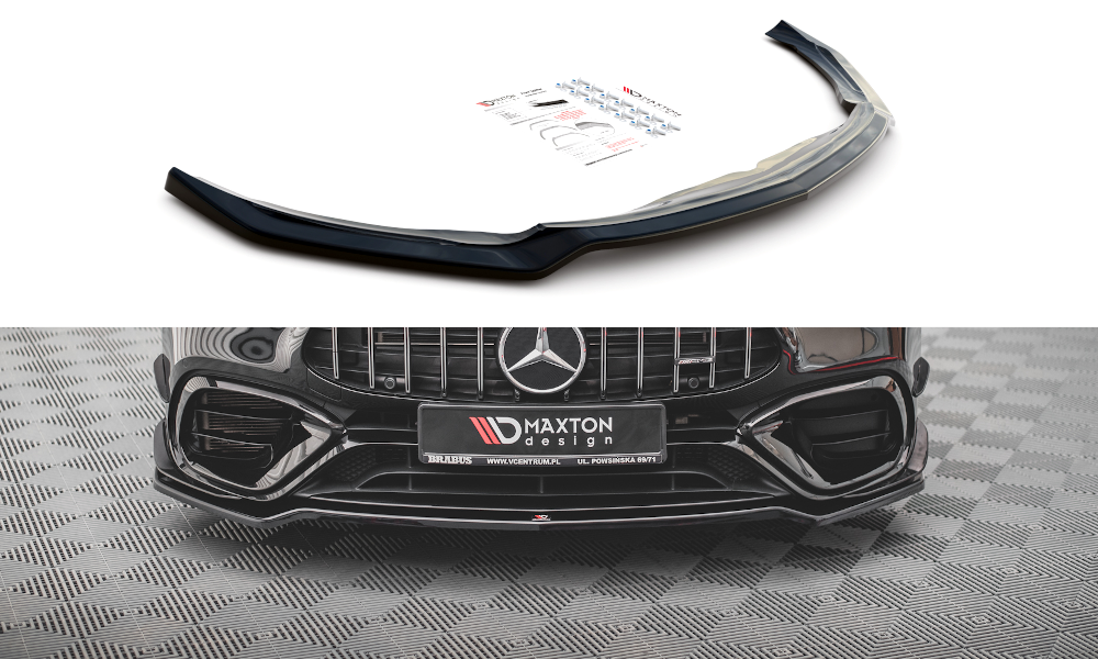 Street+ Spoilerlippe Front Ansatz V.1 passend für Mercedes-AMG CLA 45 Aero C118 schwarz Hochglanz – Ansicht 2