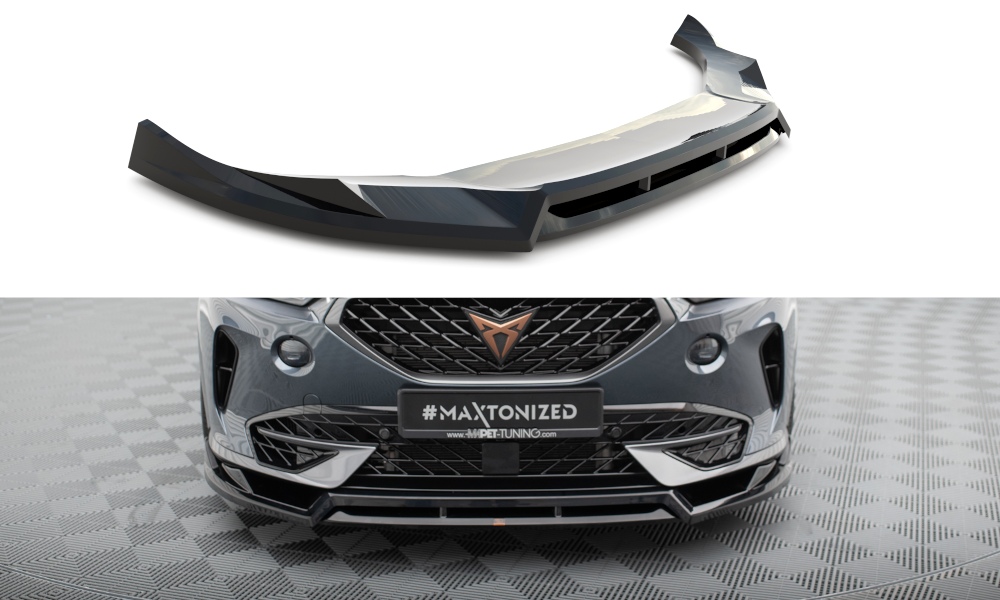 Street+ Spoilerlippe Front Ansatz V.4 passend für Cupra Formentor Mk1 schwarz Hochglanz – Ansicht 2