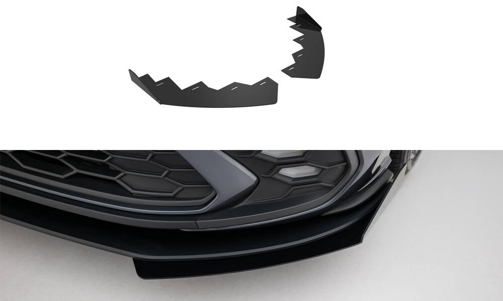 Front Stoßstange Flaps passend für VW Polo GTI Mk6 Facelift schwarz Hochglanz – Ansicht 2