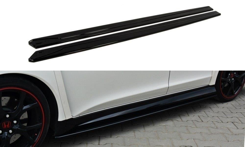 Street+ Seitenschweller Leisten passend für HONDA CIVIC IX TYPE R schwarz Hochglanz – Ansicht 2