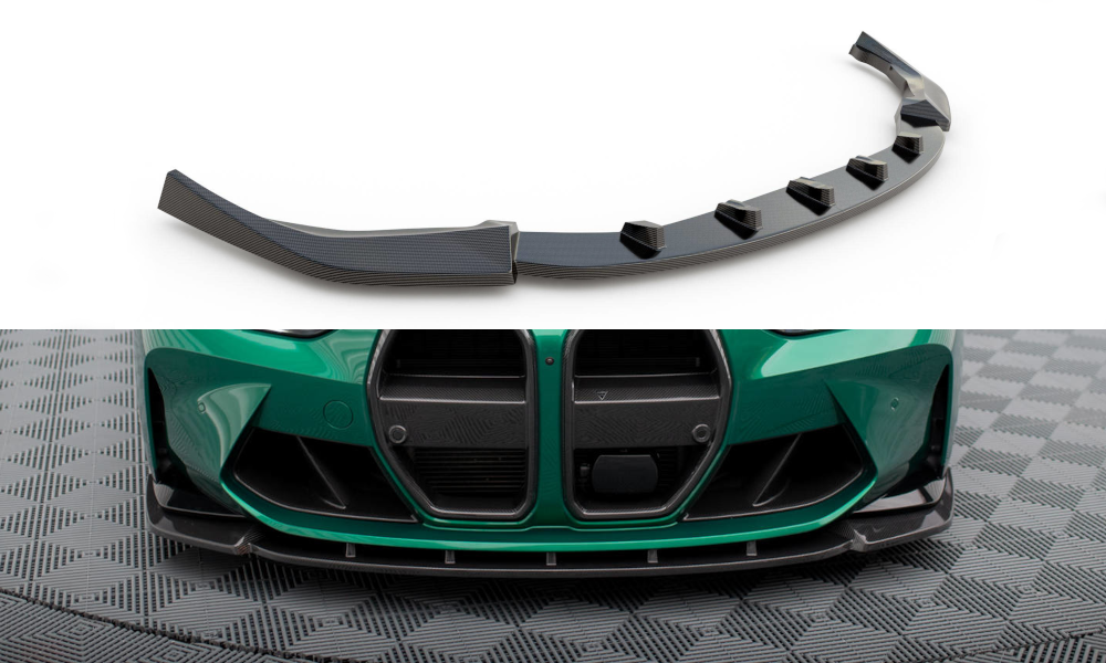 Prepreg Carbon Fiber Street+ Spoilerlippe Front Ansatz V.1 passend für BMW M3 Limousine / Touring G80 / G81 – Ansicht 2