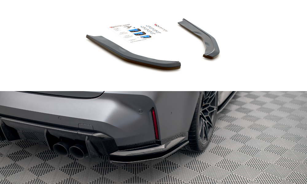Heck Ansatz Flaps Diffusor V.1 passend für BMW M3 Limousine / Touring G80 / G81 schwarz Hochglanz – Ansicht 2