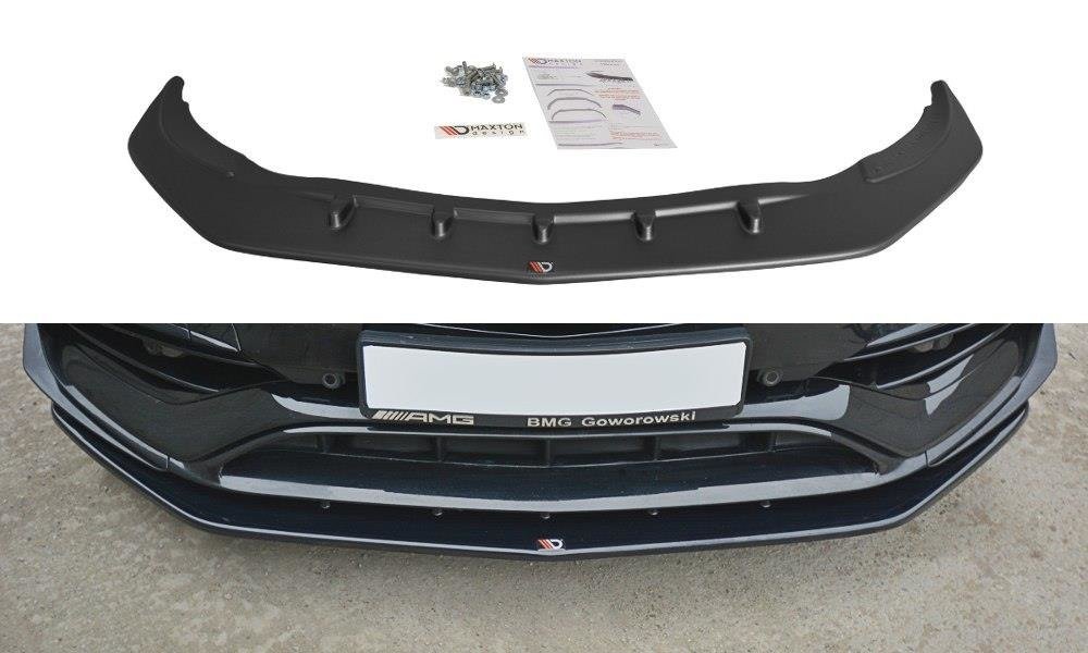 Street+ Spoilerlippe Front Ansatz V.1 passend für Mercedes CLA A45 AMG C117 Facelift schwarz Hochglanz – Ansicht 2