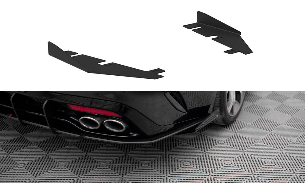 Hintere Seiten Flaps passend für Kia Stinger GT-Line Mk1  schwarz Hochglanz – Ansicht 2