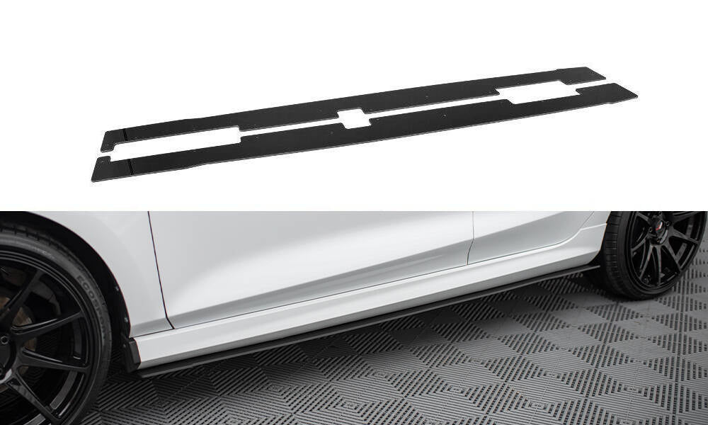 Sport Street+ Seitenschweller Leisten V.2 passend für Ford Fiesta Mk8 ST / ST-Line schwarz Hochglanz – Ansicht 2