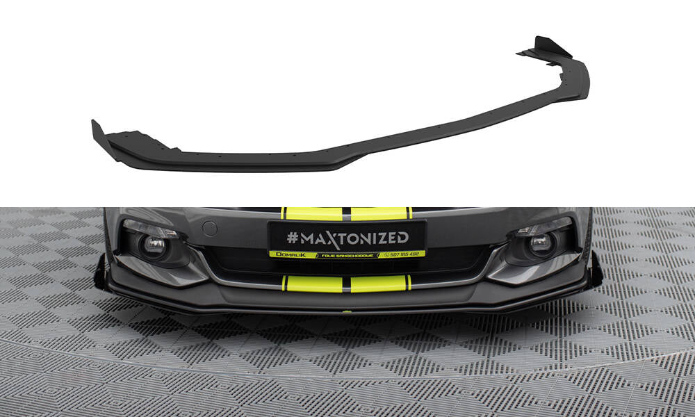 Street Pro Street+ Spoilerlippe Front Ansatz + Flaps passend für Ford Mustang GT Mk6  schwarz Hochglanz – Ansicht 2