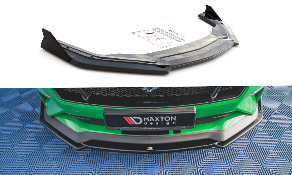 Street+ Spoilerlippe Front Ansatz V.2 + Flaps passend für Ford Mustang GT Mk6 Facelift – Ansicht 2
