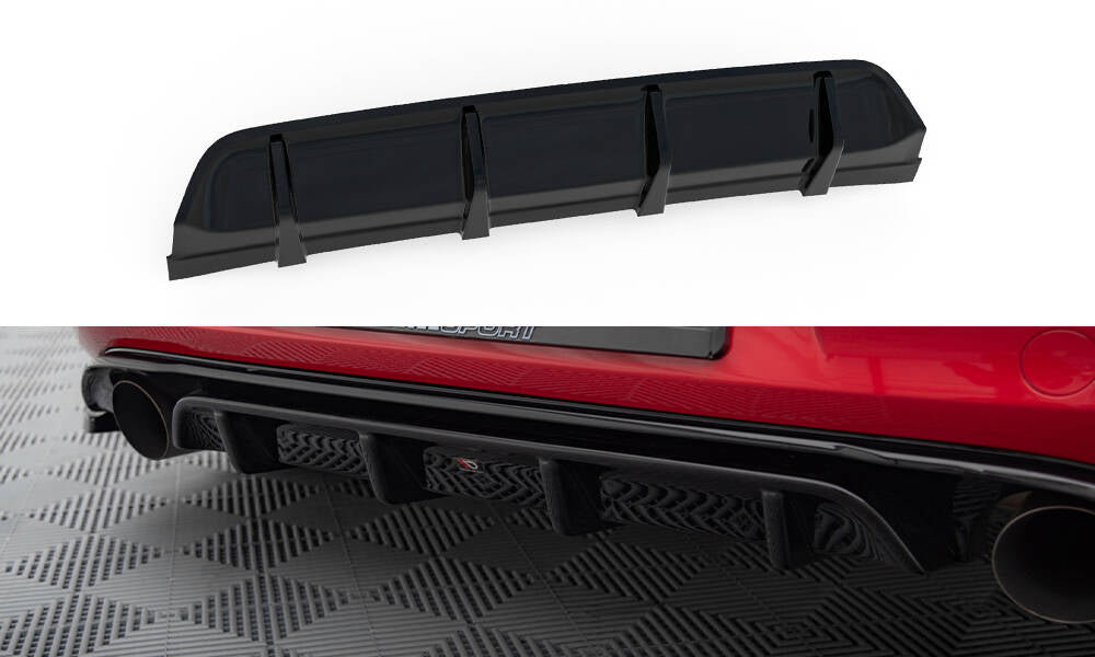 Diffusor Heck Ansatz passend für VW GOLF Mk7 GTI CLUBSPORT schwarz Hochglanz – Ansicht 2