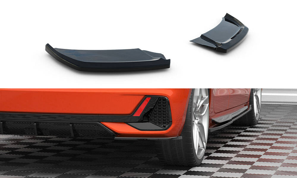 Heck Ansatz Flaps Diffusor V.2 passend für Audi A1 S-Line GB schwarz Hochglanz – Ansicht 2