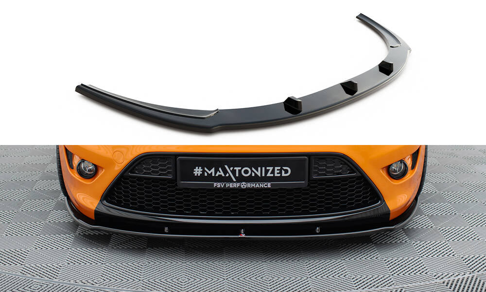 Street+ Spoilerlippe Front Ansatz passend für Ford Focus ST Mk2 FL schwarz Hochglanz – Ansicht 2