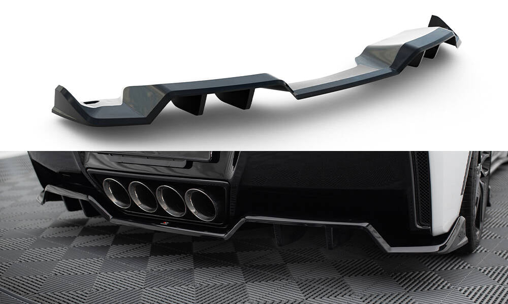 Mittlerer Diffusor Heck Ansatz DTM Look passend für Chevrolet Corvette C7 schwarz Hochglanz – Ansicht 3