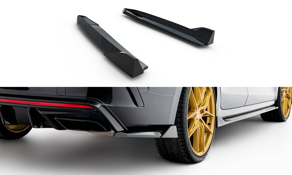Heck Ansatz Flaps Diffusor V.8 passend für Skoda Octavia RS Liftback / Combi Mk4  schwarz Hochglanz – Ansicht 2