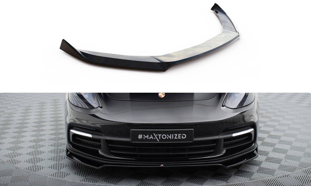 Street+ Spoilerlippe Front Ansatz V.2 passend für Porsche Panamera E-Hybrid / Panamera 4S 971 schwarz Hochglanz – Ansicht 2