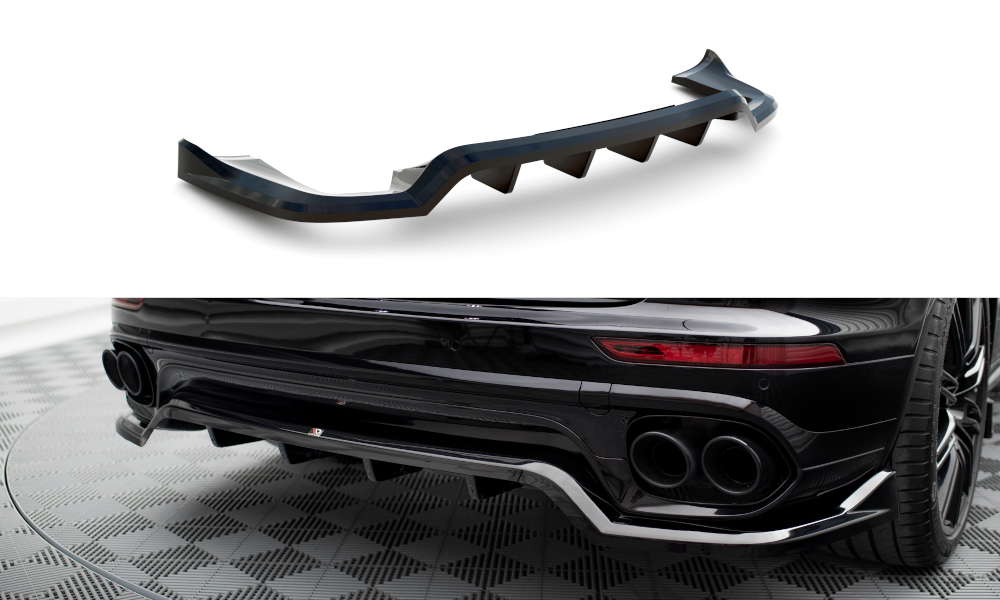 Street+ Mittlerer Diffusor RACE passend für Porsche Cayenne Mk2 Facelift schwarz Hochglanz – Ansicht 2