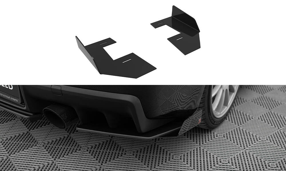 Hintere Seiten Flaps passend für Mitsubishi Lancer EVO X schwarz Hochglanz – Ansicht 2
