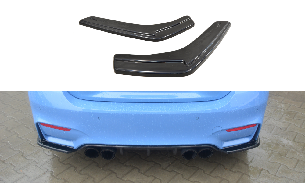 Heck Ansatz Flaps Diffusor V.1 passend für BMW M4 F82 schwarz Hochglanz – Ansicht 2