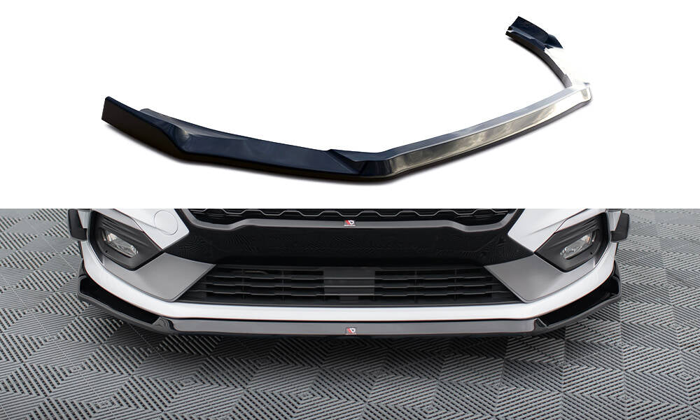Street+ Spoilerlippe Front Ansatz V.5 passend für Ford Fiesta Mk8 ST / ST-Line schwarz Hochglanz – Ansicht 2
