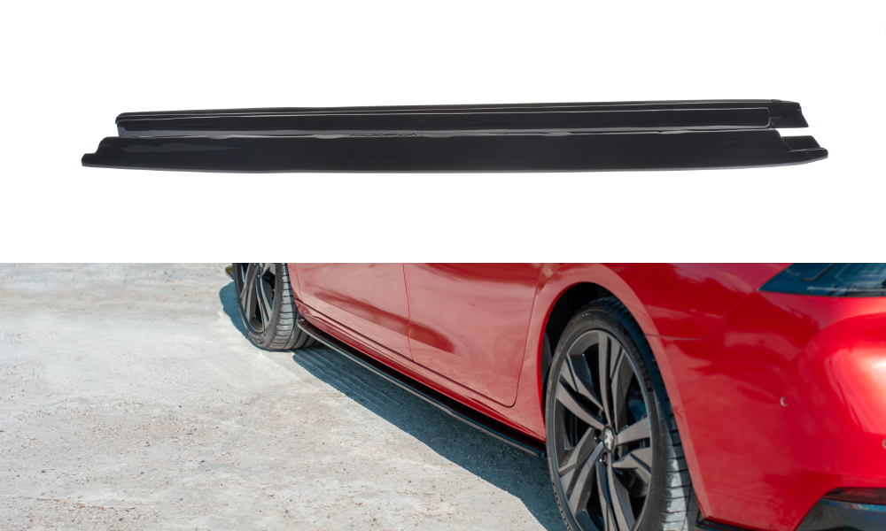 Street+ Seitenschweller Leisten passend für Peugeot 508 Mk2 schwarz Hochglanz – Ansicht 2