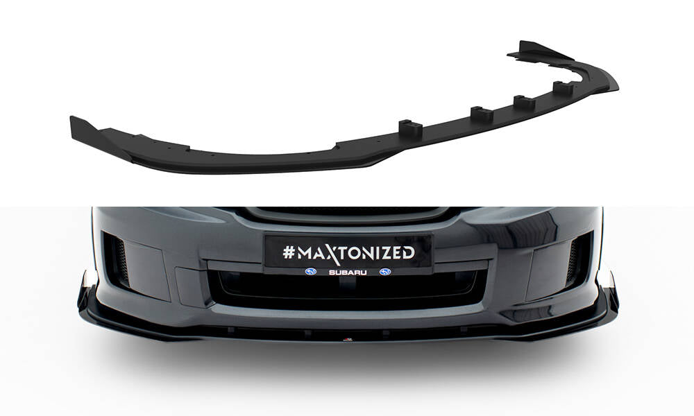 Street Pro Street+ Spoilerlippe Front Ansatz + Flaps passend für Subaru Impreza WRX STI Mk3 Facelift schwarz Hochglanz – Ansicht 2