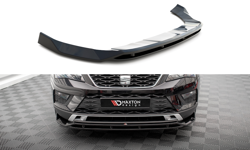 Street+ Spoilerlippe Front Ansatz passend für Seat Ateca Mk1 schwarz Hochglanz – Ansicht 2