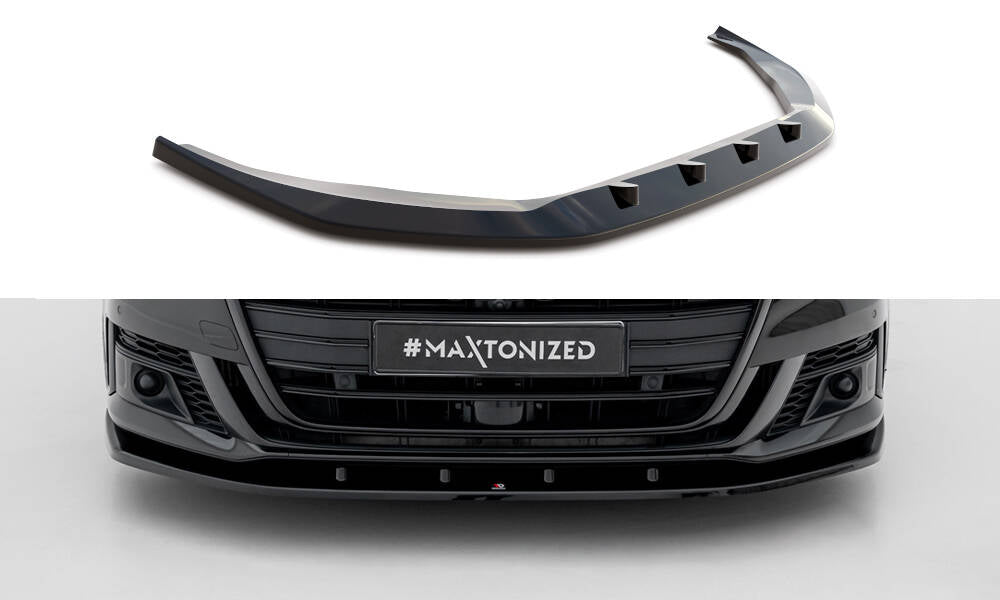 Street+ Spoilerlippe Front Ansatz V.2 passend für Audi S8 / A8 S-Line D5 schwarz Hochglanz – Ansicht 2