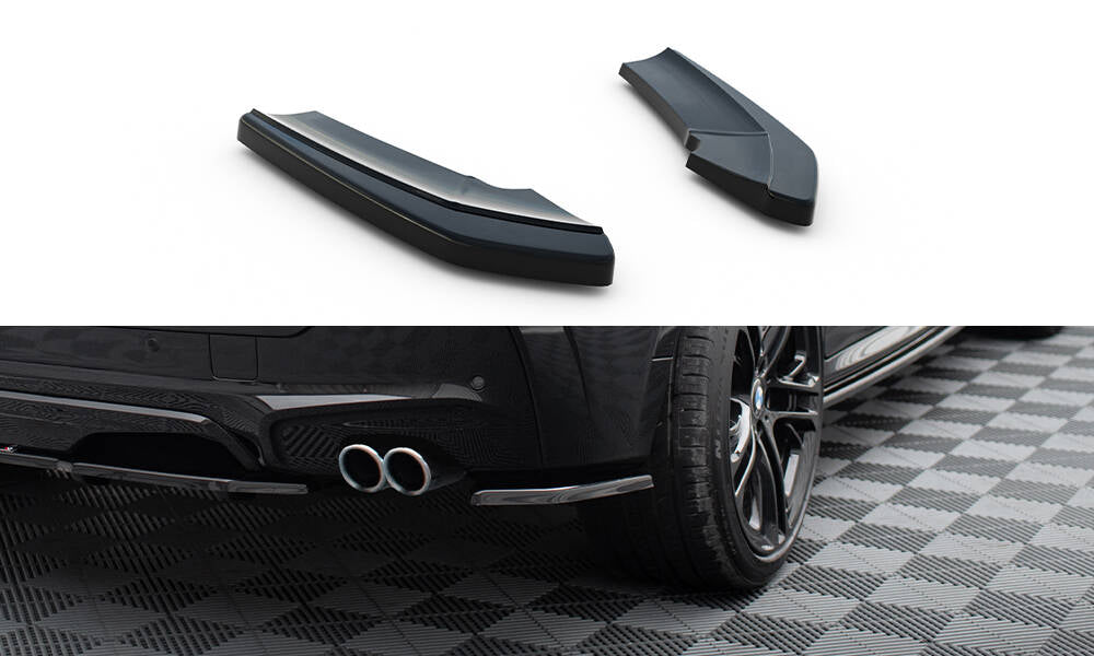 Heck Ansatz Flaps Diffusor passend für BMW X4 M Paket schwarz Hochglanz – Ansicht 2