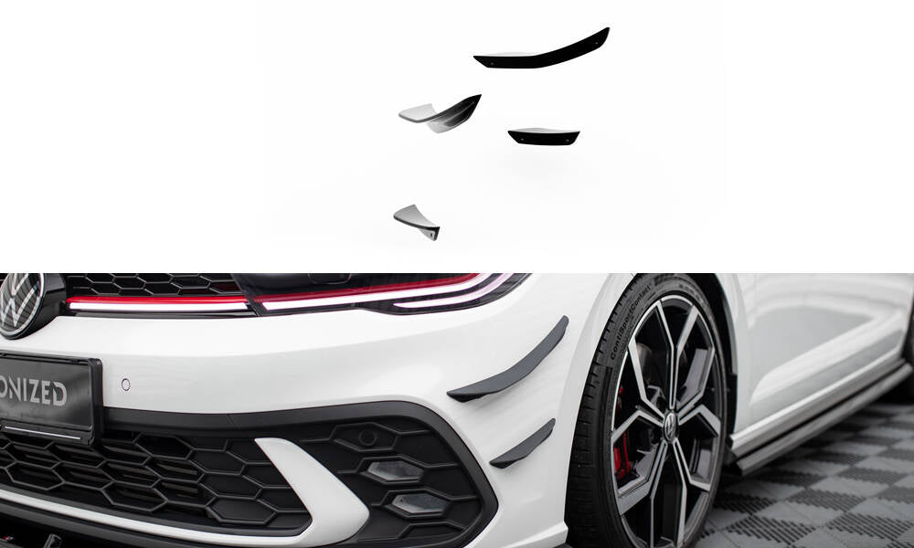 Stoßstangen Flaps Wings vorne Canards passend für VW Polo GTI Mk6 Facelift – Ansicht 2