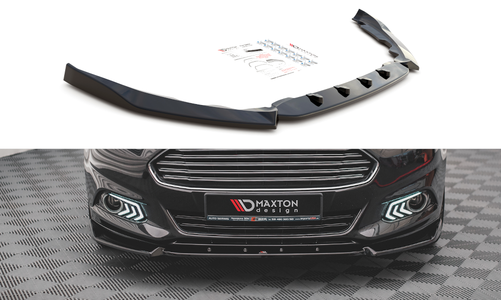Street+ Spoilerlippe Front Ansatz passend für Ford Mondeo Mk5 schwarz Hochglanz – Ansicht 2