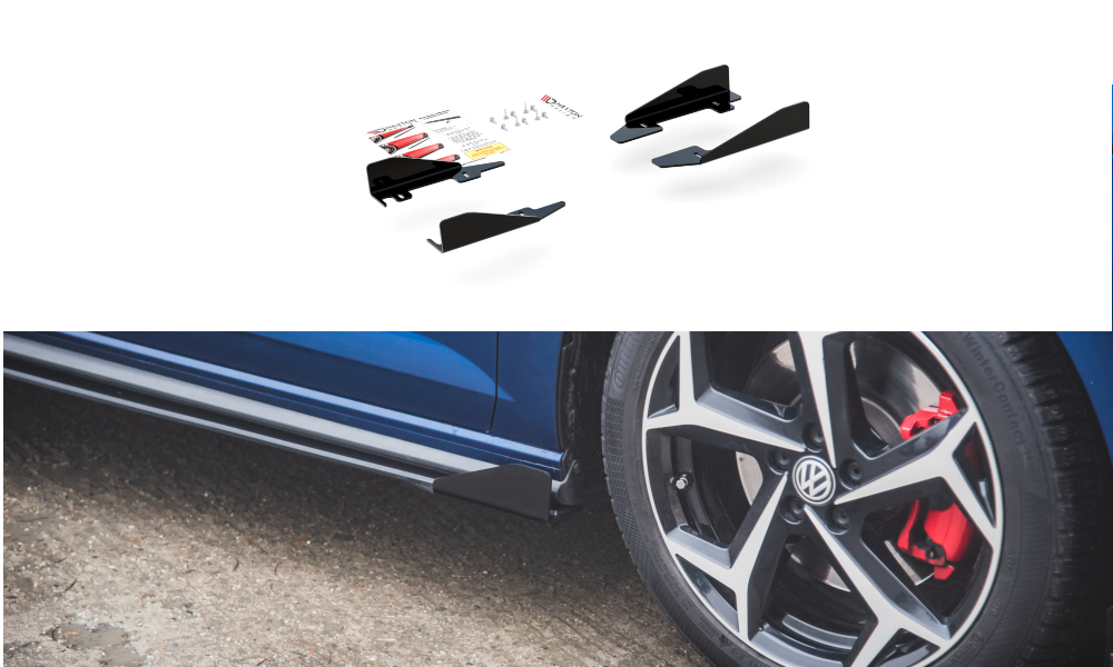 Seitenschweller Flaps passend für VW Polo GTI Mk6 schwarz Hochglanz – Ansicht 2