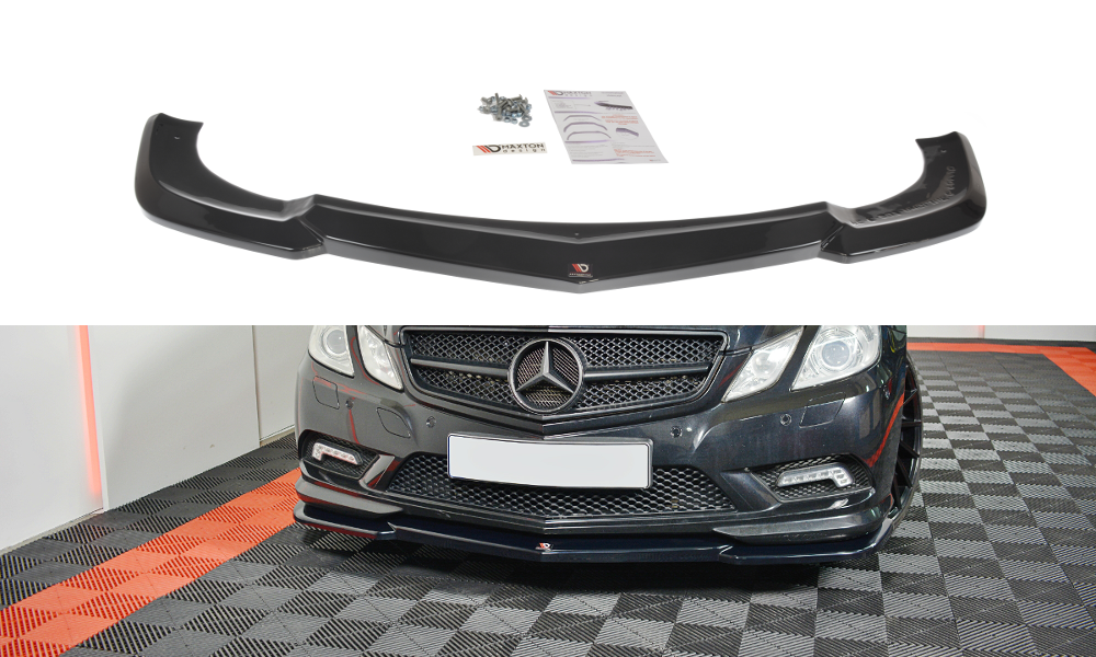 Street+ Spoilerlippe Front Ansatz passend für Mercedes-Benz E-Klasse W207 Coupe AMG-Line schwarz Hochglanz – Ansicht 2